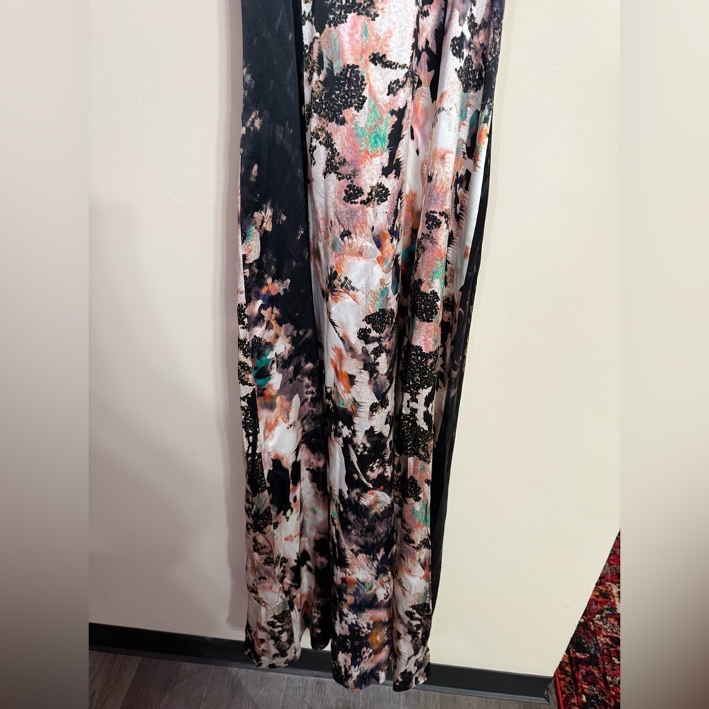 Ted Baker London 100% Silk Ruffle Spaghetti Strap Maxi Dress Gown Black 0 - Picture 8 of 11